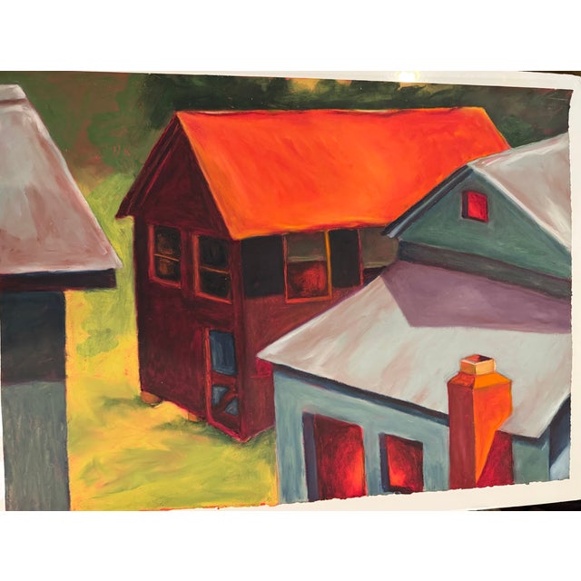 This painting was done in oil paint stick on gessoed heavy paper by Arches or Stonehenge. Bio of the Artist: Teresa...