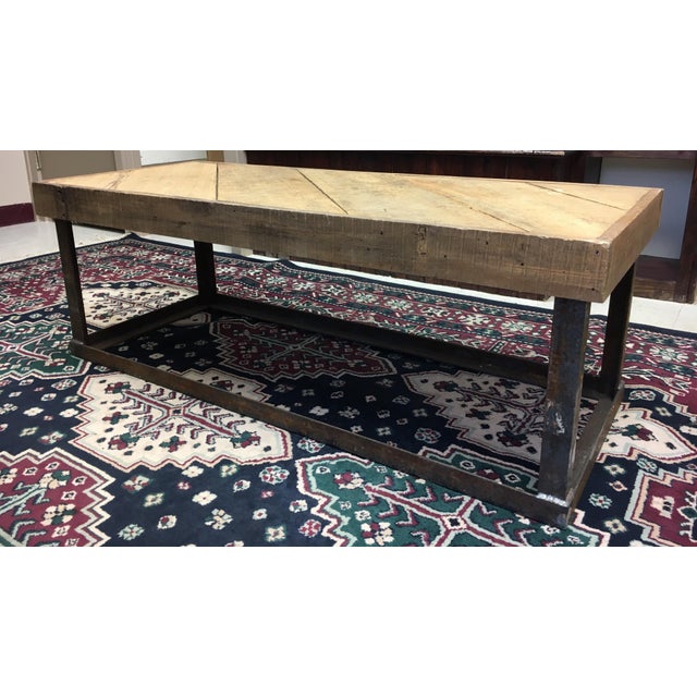 Industrial Wood & Metal Coffee Table Chairish