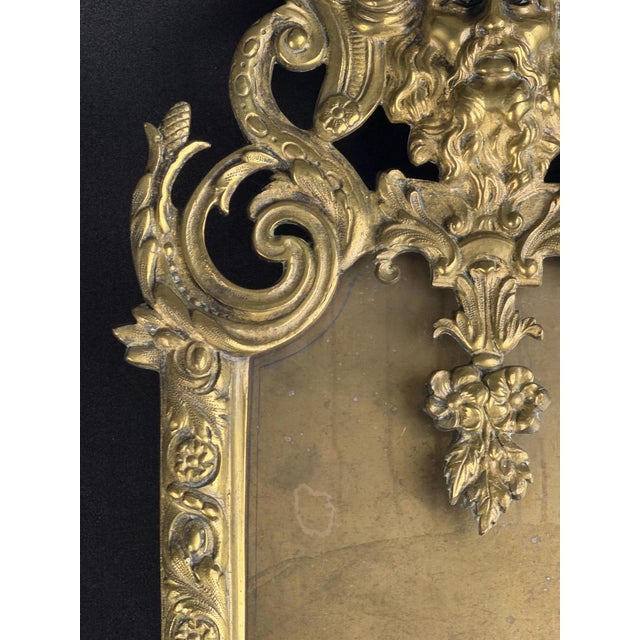 Antique French Bronze Mirror Frame with Mythological Mascaron, 1800s For Sale - Image 3 of 10