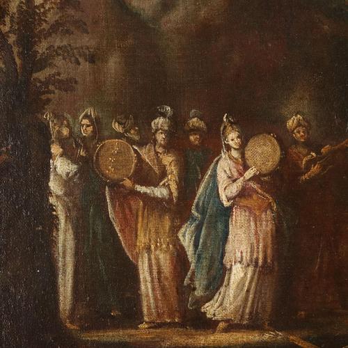 Neapolitan School, attributed to Scipione Compagno, The Crossing of the Red Sea, 17th Century, Oil on Canvas, Framed For Sale - Image 4 of 12