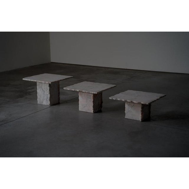 Pink Marble Coffee Tables, Italy, 1970s, Set of 3 For Sale - Image 11 of 12