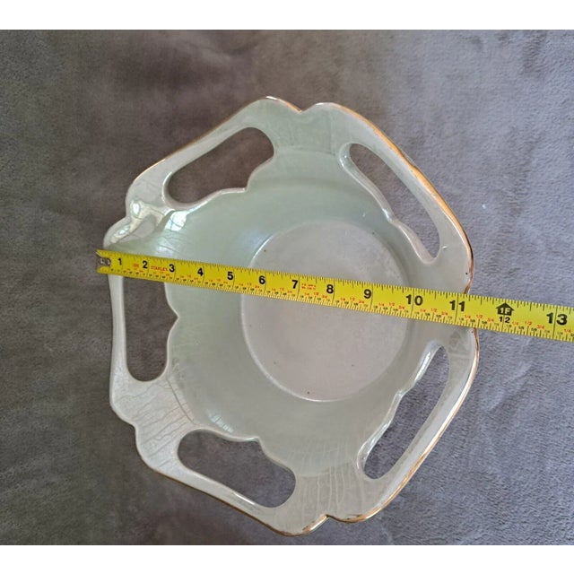 Vintage Chinese Porcelain Reticulated Floral Compote with Hand Grapes Decorations For Sale - Image 4 of 12