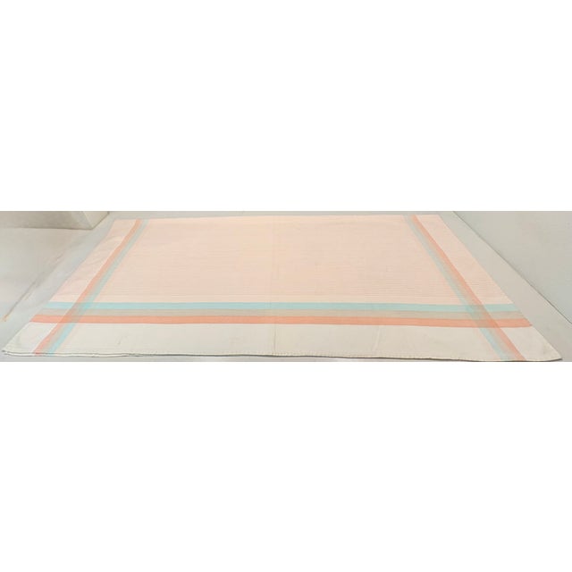 1980s Pastel Pinstripe and Plaid Cotton Tablecloth For Sale - Image 9 of 9