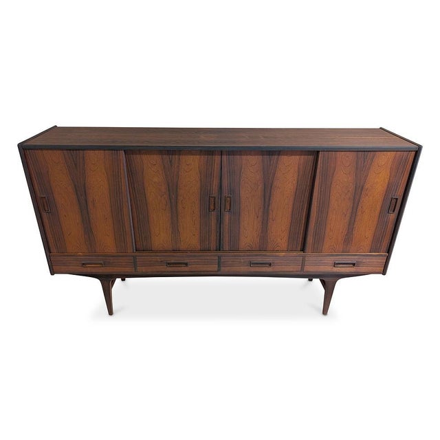1950s Rosewood Credenza w Dry Bar Borge Sindahl For P. Westergaard, Attributed For Sale - Image 4 of 8