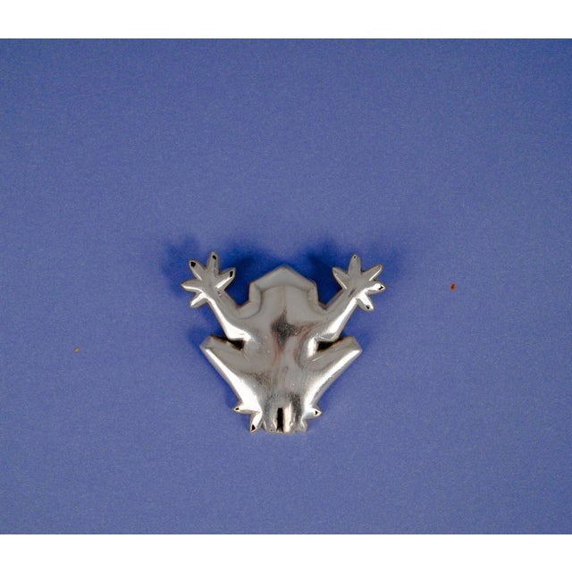 Handmade Silver Frog Brooch For Sale - Image 10 of 11