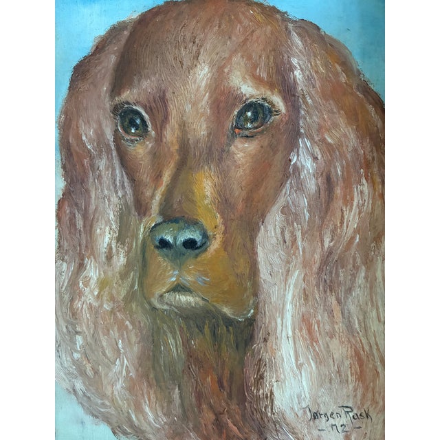 Rustic European Vintage Original Dog Portrait Oil Painting, Signed Animal Art For Sale - Image 3 of 18