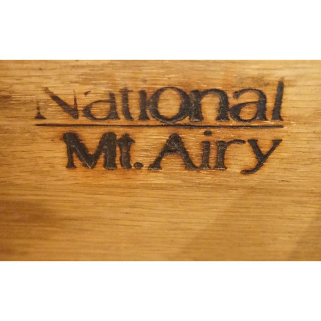 National / Mount Airy Asian Chinoiserie Faux Bamboo 28" Fruitwood Two Drawer Nightstand For Sale - Image 9 of 13