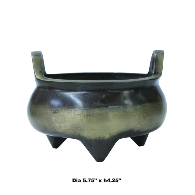 Chinese Chinese Oriental Bronze Metal Incense Burner Accent For Sale - Image 3 of 6