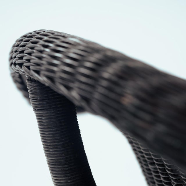 Set of Sculptural Rattan Tripod Armchairs, 1980s For Sale - Image 14 of 18