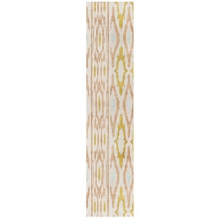 Contemporary Tribal Ikat Medallion Cream Runner "Nomade" by Doris Leslie Blau For Sale