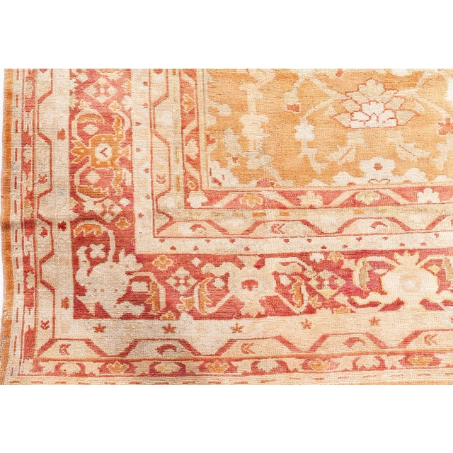 Early 20th Century Early 20th Century Indian Amritsar Orange, Brown Handmade Wool Rug For Sale - Image 5 of 11