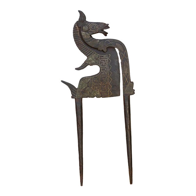 Antique Verdigris Metal Cutter For Sale