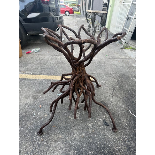 George Dell Inc Twisted Wrought Iron Tree Branch Dining Table Unsigned For Sale - Image 10 of 15