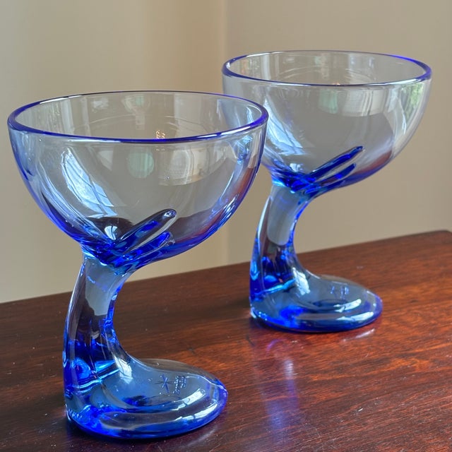 1980s Italian Bormioli Rocco Cobalt Blue Dessert / Serving Bowls — Set of 4 For Sale - Image 14 of 16