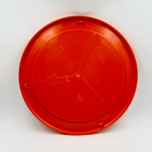 Round Space Age Wall Mirror in Orange, France, 1970s For Sale - Image 10 of 12