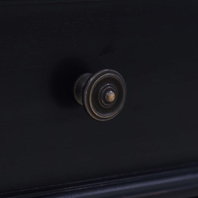 Pair of Country Style Three Drawer End Tables in Black For Sale In Greensboro - Image 6 of 7