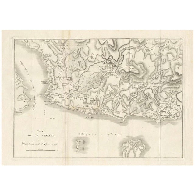 Paper Map of the Troad Region by Tardieu, 1802 For Sale - Image 7 of 7