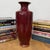 Early 20th Century Deep Red Glazed Ceramic Vase with Tall Flared Form For Sale - Image 5 of 9