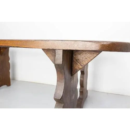 Brown Set of Antique French Chestnut Benches, 1900s For Sale - Image 8 of 12
