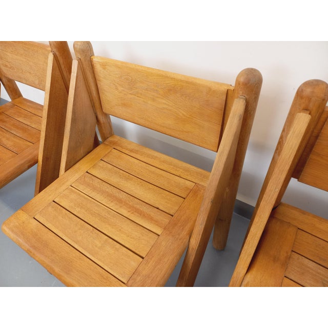 Vintage Brutalist Chairs in Oak, 1960s, Set of 4 For Sale - Image 10 of 18