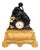 Empire Clock with Sculpted Group in Dark Brown and Gilt Bronze For Sale
