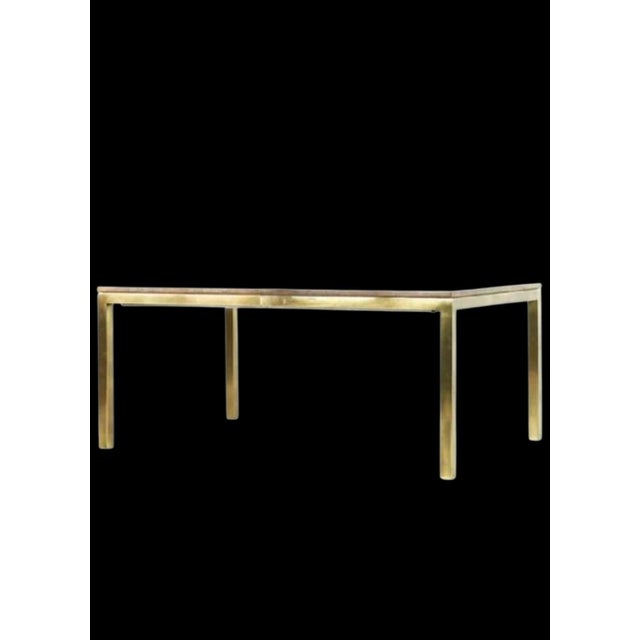 Mastercraft 1980s Vintage Mastercraft Style Huge Fretwork Brass Glass Dark Wood Extension Dining Room Table For Sale - Image 4 of 17