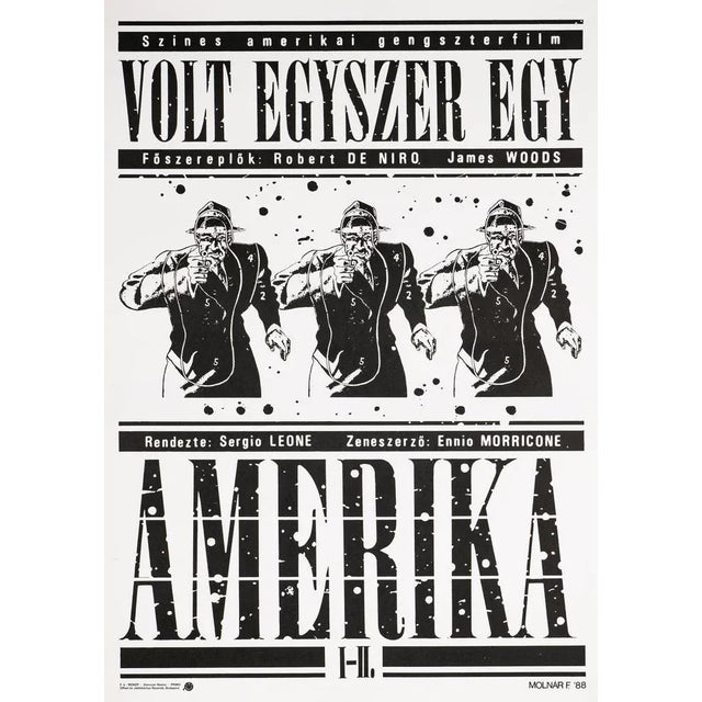 Postmodern "Once Upon a Time in America" Original Vintage Movie Poster, Hungarian, 1988 For Sale - Image 3 of 3