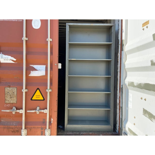 1970s Vintage Mid Century Modern Metal Bookshelf For Sale - Image 11 of 13