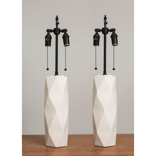 Bespoke Cubist Inspired Plaster Lamps - a Pair For Sale - Image 11 of 11