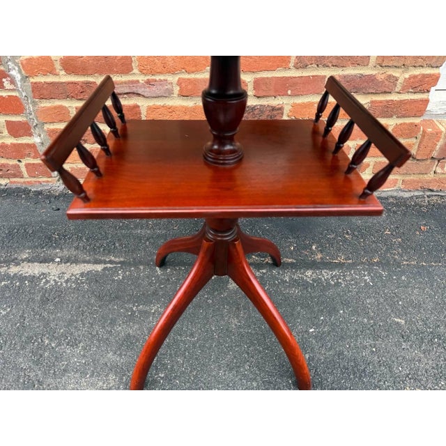 Vintage English Regency Style Mahogany Spider Leg Two Tier Side Table For Sale In Washington DC - Image 6 of 16