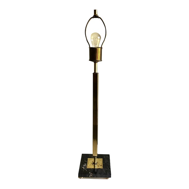 1950s Stiffel Mid Century Modern Large Brass and Marble Table Lamp/ 1950s Modernist Lamp For Sale