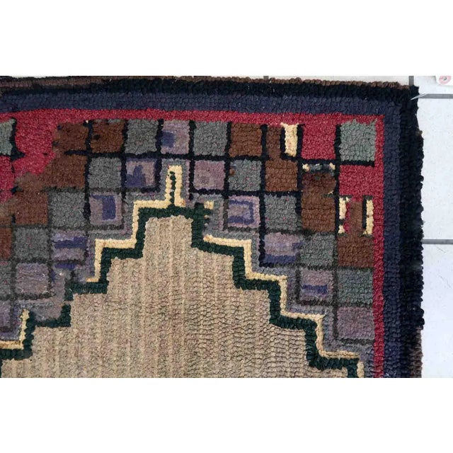 Beige 1880s Handmade Antique American Hooked Rug 2.1' X 4' For Sale - Image 8 of 11