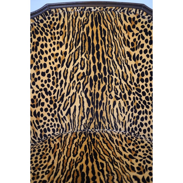 Brown Pair of Cheetah Print Louis XVI Style Bergere Chairs For Sale - Image 8 of 18
