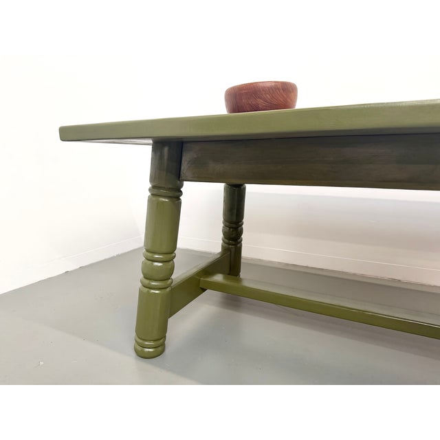 Olive Green Lacquered Dining Table from DLG Georges Robert, 1970 For Sale - Image 16 of 18