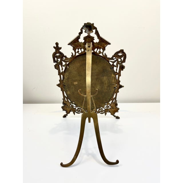 Early 20th Century Antique Brass Standing Picture Frame For Sale - Image 5 of 13
