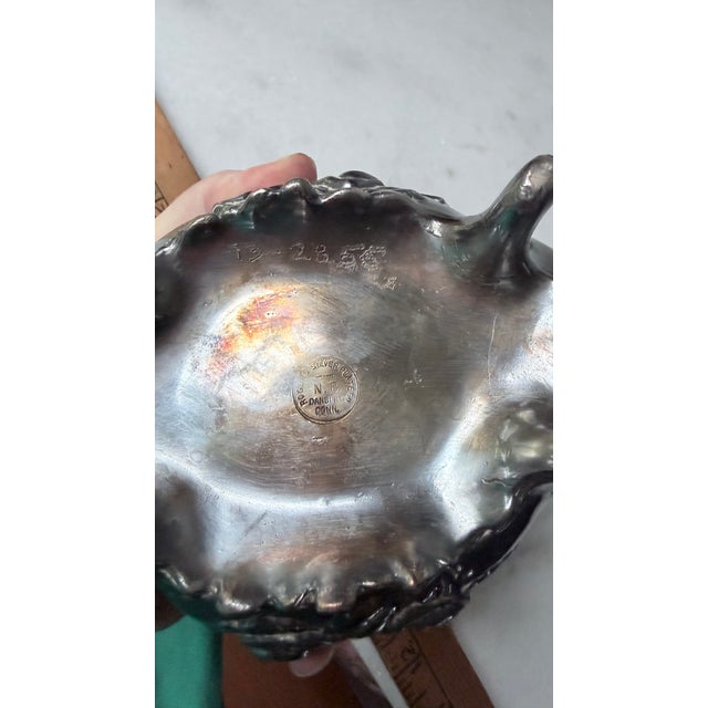 Antique Ornate Silver Plated Trinket Jewelry Box For Sale - Image 10 of 11