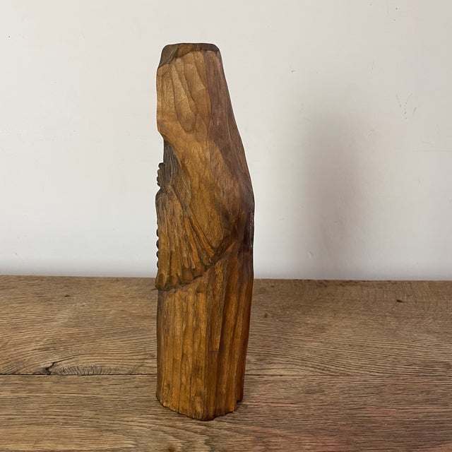 Folk Art Naïve Sculpture in Carved Wood, 1800s For Sale - Image 6 of 8