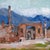 Pompeii by Heiko Mattausch | Oil on canvas on board Landscape of ancient ruins in Pompeii For Sale