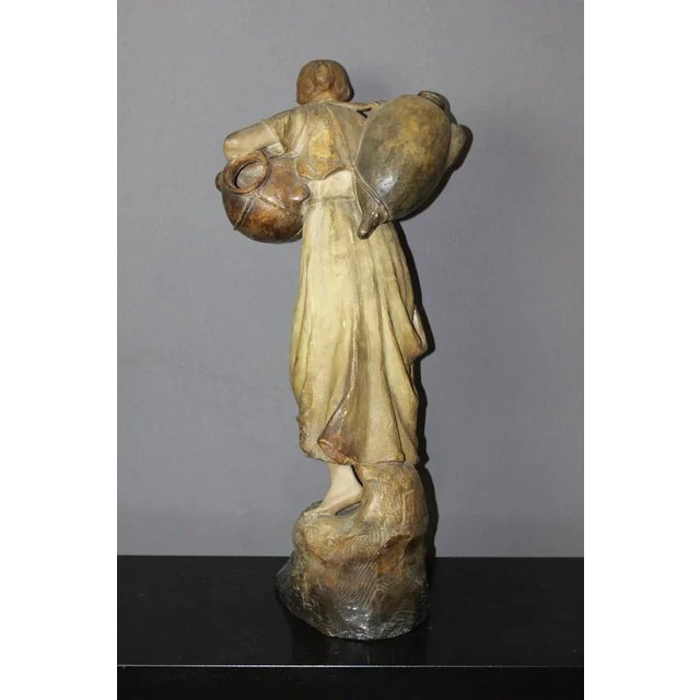 Polychrome Terracotta Sculpture by Sydan for Goldscheider, 1890s For Sale - Image 5 of 12