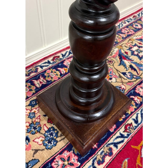 Antique French Louis XIII Barley Twist Pedestal Plant Stand Oak 42" T For Sale - Image 9 of 18