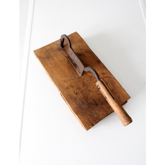 Wood Antique Tobacco Cutter Tool For Sale - Image 7 of 12