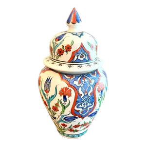 Vintage Handprinted Turkish Urn