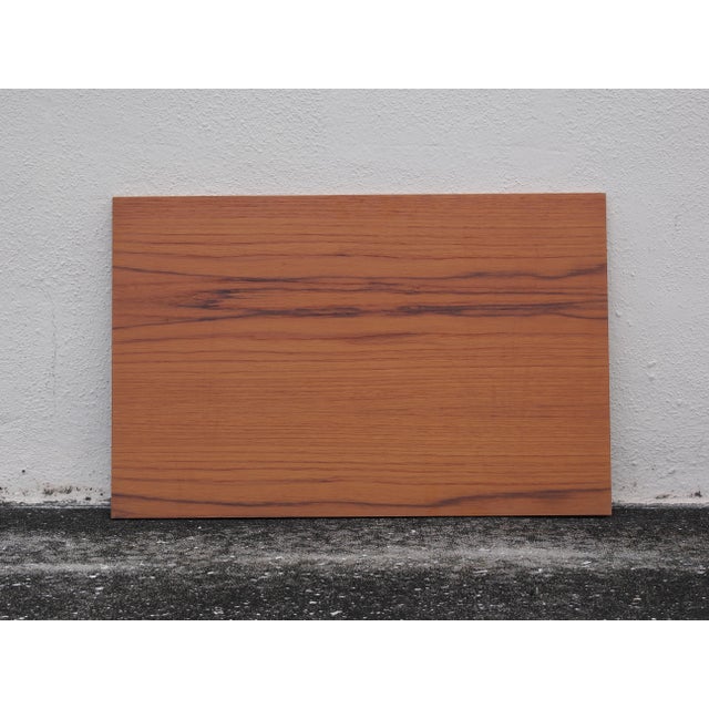 Brown 1970s Teak Rolling Side Table With Shelf, Attributed Brdr. Furbo For Sale - Image 8 of 10