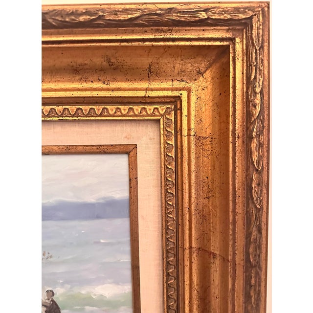 Vintage Impressionist Seascape Painting For Sale - Image 4 of 8