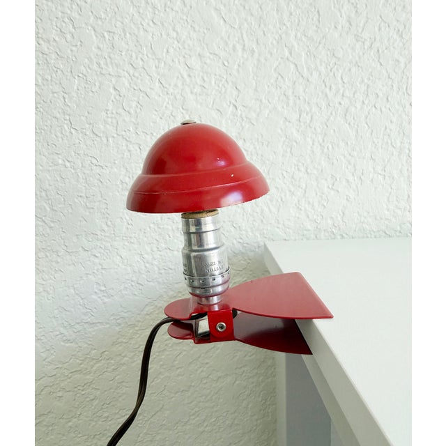 1950s Red Mini Clip Light For Sale - Image 4 of 9