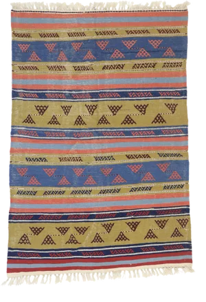 Vintage Persian Shiraz Kilim Rug - 04'03 X 06'02