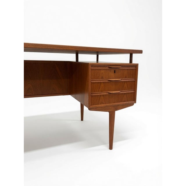 Danish Teak Executive Floating-Top Desk, 1960s For Sale - Image 15 of 17