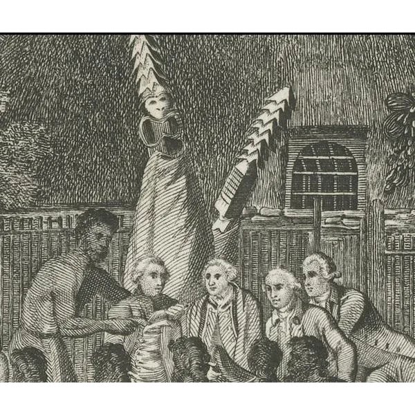 The Ceremonial Offering to Captain Cook in Hawaii, 1778, Paper For Sale - Image 4 of 6