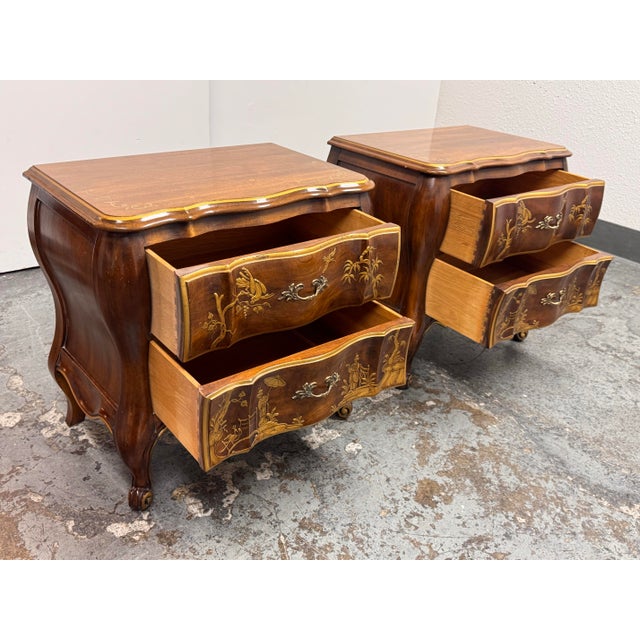 White Furniture Phyllis Andrade for White Furniture Company Chinoiserie Bombe Chests, Pair For Sale - Image 4 of 12