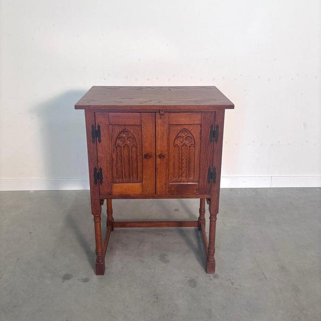 Vintage Oak Hall Cabinet, 1960s For Sale - Image 4 of 12